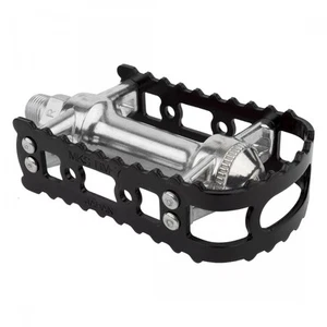 MKS BM-7 Cage Pedals 9/16" Chromoly Axle Lightweight Aluminum Body Black/Silver - Picture 1 of 1