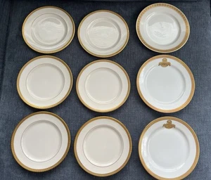 Gold Rim Bread Dessert Plates GOA H&C Bavaria Newtown Lot 9 Bread Dessert Plates - Picture 1 of 9