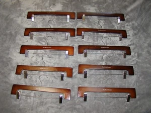 Lot of 10 Polo Ralph Lauren Wood Bottom Hangers w Clips Pants Skirts 14” - Picture 1 of 4