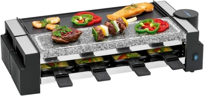 Raclette-Grill | Naturstein & Piastra Reversibile | 2X 38X11 Cm | Snodo 180° | 8 - Immagine 1 di 4