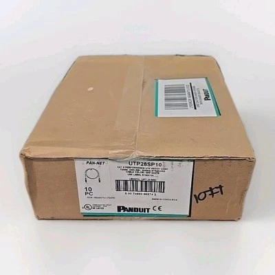 Panduit Cat 6 patch cord, UTP28SP10, Box Of 10-qty Off White, 10 foot, Brand New - Image 1 of 2