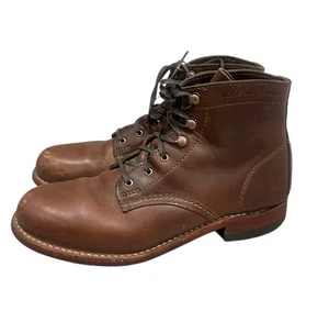 Wolverine 1000 Mile Brown Leather Lace-Up Ankle Casual Plain Toe Boots Sz 7.5 B - Picture 1 of 13