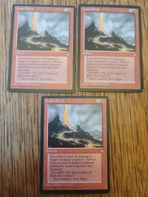 3x Lava Burst - Ice Age 1995 Wotc Red Spell mtg cards - Image 1 of 4