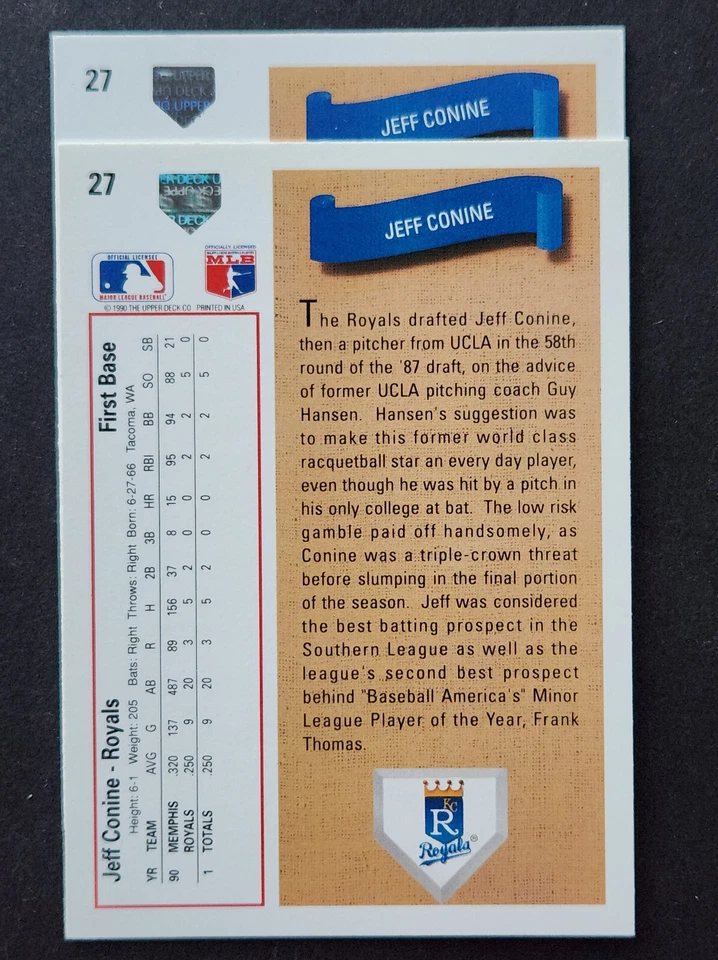 Holograma de hockey 1991 Upper Deck Baseball 1990 variación de error *Tú eliges* Foto 1 de 1