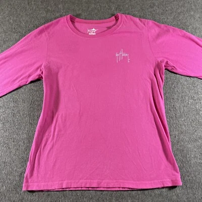 Guy Harvey Women' s Long  Sleeve Pink T-shirt L Mosaic Sailfish, Beach Coastal - Image 1 of 4