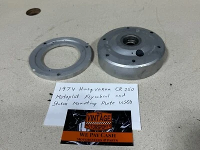 1974 Husqvarna CR250 Motoplat Flywheel and Stator Mounting Plate - Used - Image 1 of 4