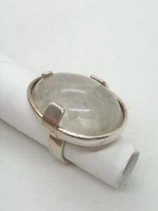 ANELLO a fascia in ARGENTO 925 con QUARZO naturale - pietra dura - - Foto 1 di 11