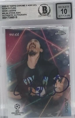 Steve Aoki Signed 2020-21 Topps Chrome X UCL Neon Lazers #NL-SA BAS Autograph 10 - Image 1 of 2