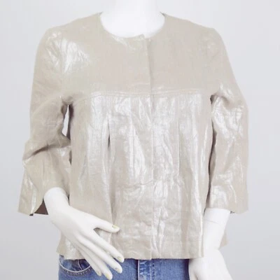 Chaqueta de lino color tostado Oasis para mujer talla 36/ talla 6 EE. UU.  Foto 1 de 4