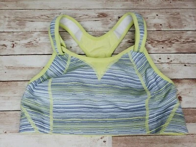Moving Comfort 34B Rebound Racer Sports Bra Racerback Yellow Gray Adjustable - Image 1 of 4