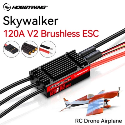 HOBBYWING Skywalker 120A V2 Brushless ESC 8.4A/30V Switch BEC for RC Airplane - Image 1 of 4
