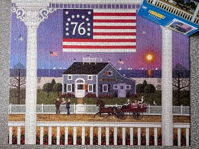 Jigsaw Puzzle Wysocki 1000 Pc Nantucket 4th July Americana Excellent Complete Va - Image 1 of 4