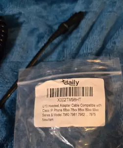 U10 QD cable 26716-01 for Cisco Plantronics Headset Users replacement cord - Picture 1 of 3