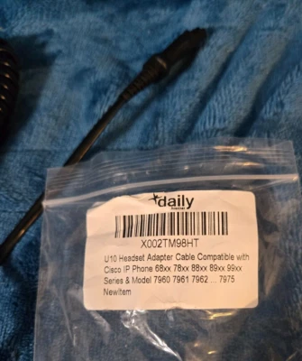 U10 QD cable 26716-01 for Cisco Plantronics Headset Users replacement cord  - Image 1 of 3