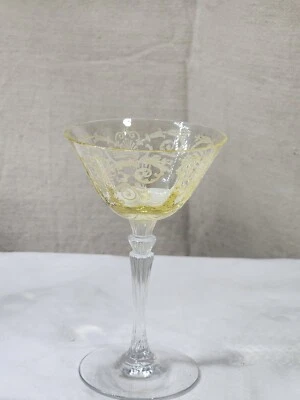 Vintage Fostoria Versailles Topaz Small Cordial Glass 5.25"  x 3.25" - Image 1 of 4