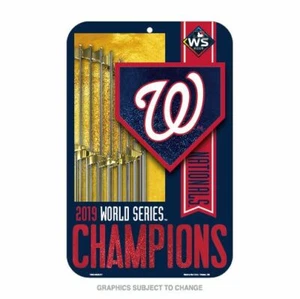 WASHINGTON NATIONALS 2019 WORLD SERIES CHAMPS 11"X17" PLASTIC SIGN MLB LICENSED - Picture 1 of 1