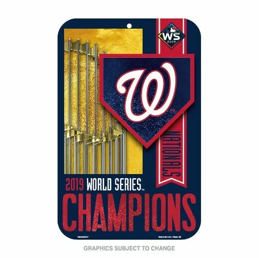 WASHINGTON NATIONALS 2019 WORLD SERIES CHAMPS 11"X17" PLASTIC SIGN MLB LICENSED - Image 1 of 1