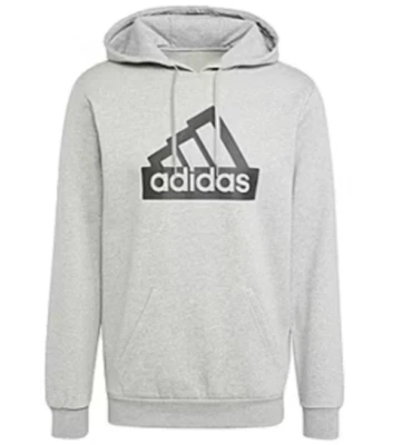 adidas Mod ESS Fleece Hooded Sweatshirt Men's 3XL Grey Heather Black Multi Sport - Image 1 of 4