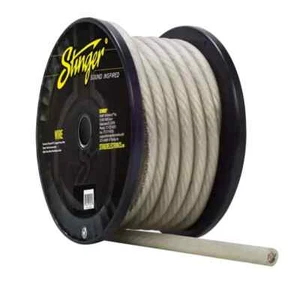 50' Stinger SHW10C 1/0 Gauge Power Wire 100% OFC Matte Clear Audio Cable Roll - Picture 1 of 6