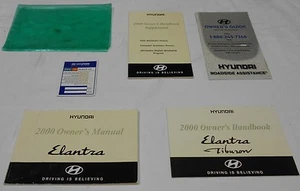 2000 HYUNDAI ELANTRA OWNER MANUAL 5/PC.SET &GREEN PLASTIC DEALER CASE.FREE S - Foto 1 di 8