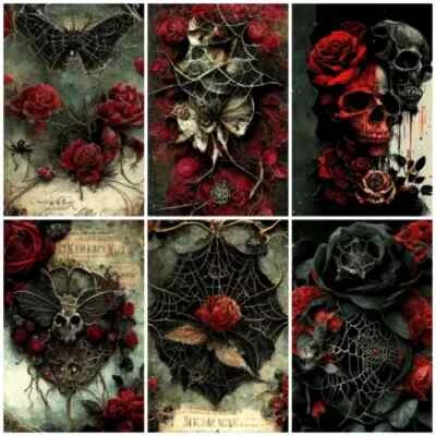 DAZZLING ACE DESIGNS A VERY DARK GOTHIC Cardmaking Card Toppers Scrapbook Tags Paper Craft