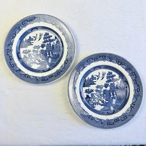 Zwei Johnson Bros England Willow Blau Weiß Essteller 10" - Bild 1 von 10