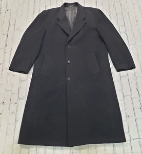 Christian Aujard MENS SZ 42R Cashmere Blend Gray Button Front Long Coat Italy  - Picture 1 of 16