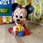 Disney Shelcore Baby ABC Mickey Mouse Rubber Squeeze Baby Kids Toy Vintage 1984