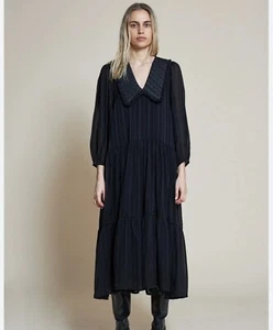 Stella Nova Big Collar Dress Black Size 38 - Picture 1 of 2