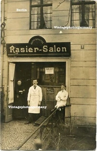 D4114 Foto ca 1914 Berlin Friseur Geschäft Gustav Schultze Barbier Rasier Salon - Bild 1 von 3
