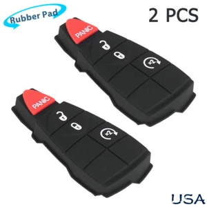2pcs Remote Key Fob Rubber Pad 4 Buttons for Chrysler Dodge RAM Jeep - Bild 1 von 6