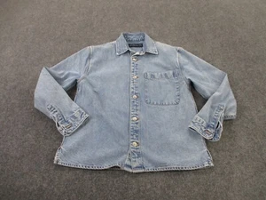 Abercrombie Fitch Shirt Mens XS Denim Trucker Jean Work Shirt Outdoors Hiking - Picture 1 of 9