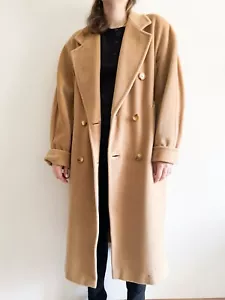 Max Mara 101801 Icon Coat Camel Long Vintage Oversized Cashmere Blend US 6 GB 10 - Picture 1 of 14