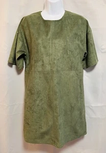 Abito Hyfve verde oliva taglia piccola donna ecopelle scamosciata - Foto 1 di 9