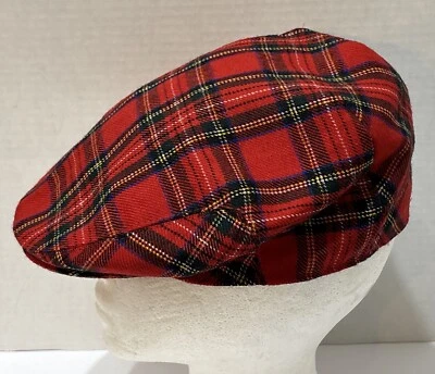 Highland Home Industries Wool Flat Cap Tartan Plaid Scotland Men’s Size Large - Image 1 of 4
