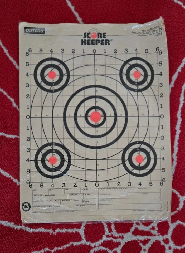 Rifle Outers Score Keeper 100 yardas objetivos de avistamiento de precisión - 27 objetivos Foto 1 de 1