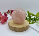 Rose Quartz Crystal Sphere & Light Stand 