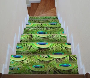 3D Feathers I003 Stair Risers Decoration Photo Mural Vinyl Decal Wallpaper Erin - Picture 1 of 6