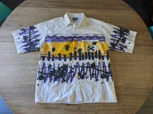 VINTAGE Bugle Boy Extreme Shirt Adult Large Button Up Cotton Men 90s - Picture 1 of 21