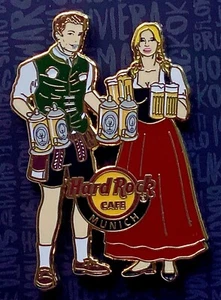 2024 HARD ROCK CAFE MUNICH BEER FEST SEXY BLOND BEER WENCH GIRL & GUY LE PIN - Picture 1 of 2