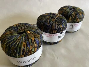 Lot of 3 ball Trendsetter Binario Ladder Yarn 121 cool rainbow Blue Green Orange - Picture 1 of 3