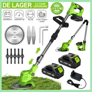 20V Akku Rasentrimmer Rasenkantenschneider mit 2Akku und Ladegerät Freischneider - Bild 1 von 19