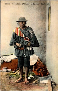 BOLIVIA SUDAMÉRICA INDIOS DE POTOSÍ ALCADE INDÍGENA ANTIGUA POSTAL INDIA - Imagen 1 de 2