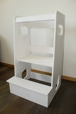 Learning Tower / Scala Montessoriana In Legno Sbiancato