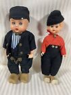 Holland Dutch Blinking Dolls Collectible 6” Boy Girl w/ Wooden Shoes Vintage