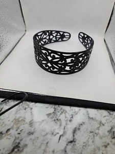 Stirnbänder für Frauen Vintage schwarz filigran Kunststoff 1,5" breit - Bild 1 von 5