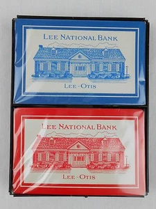 Cartas Lee National Bank Lee-Otis Redislip 2 Barajas NUEVO Rojo Azul - Imagen 1 de 3