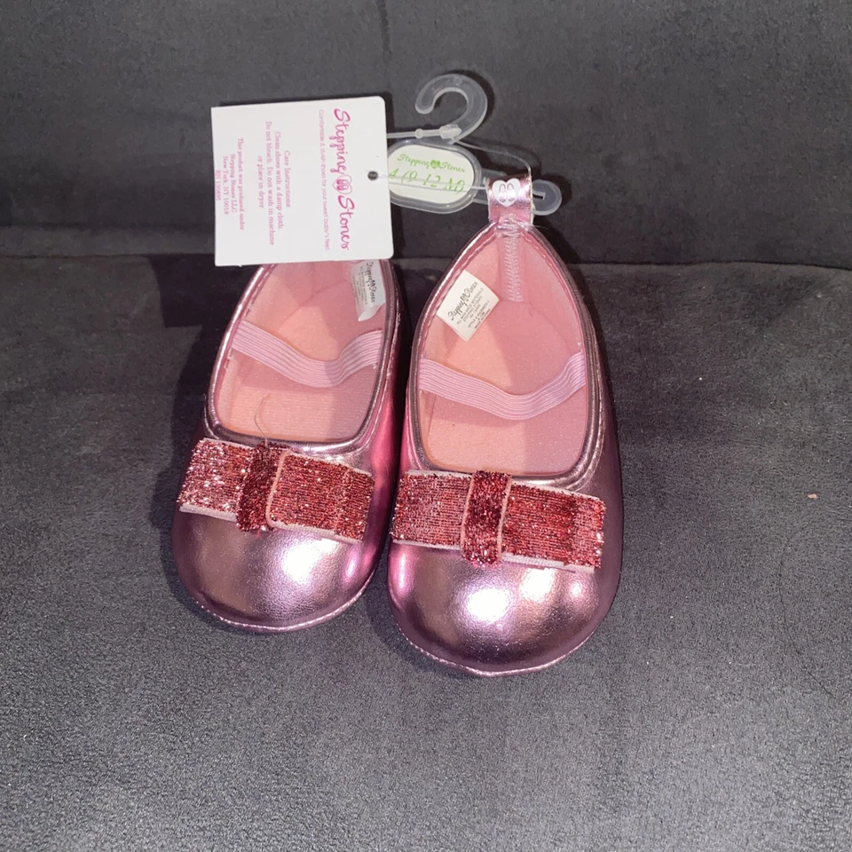 Zapatos de bebé Stepping Stones nuevos 9-12 meses con etiquetas bailarina rosa Foto 1 de 3
