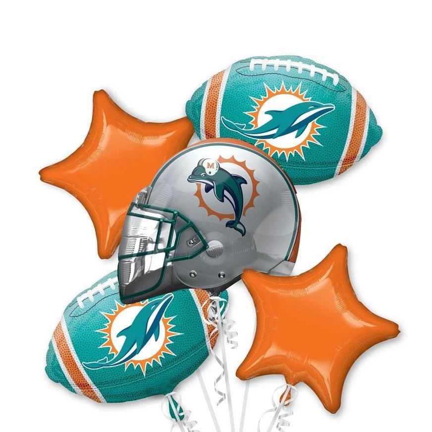 Miami Dolphins NFL Anagrama Globo Ramo Cumpleaños Decoración Fútbol Foto 1 de 1