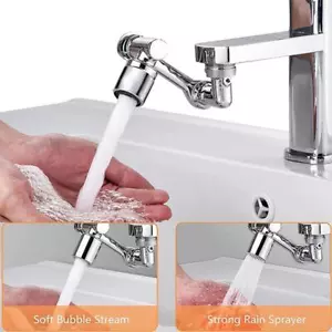 1080° Universal Rotation Wasserhahn Sprühgerät Kopf Waschbecken Küche Arm Verlängerung Neu - Bild 1 von 14